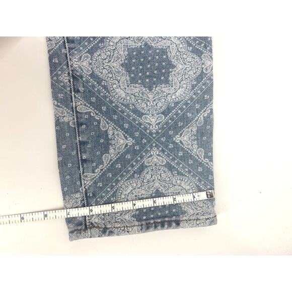 PacSun Bandana Print High Rise Straight Crop Jean Button Fly Size 26 - Picture 8 of 12